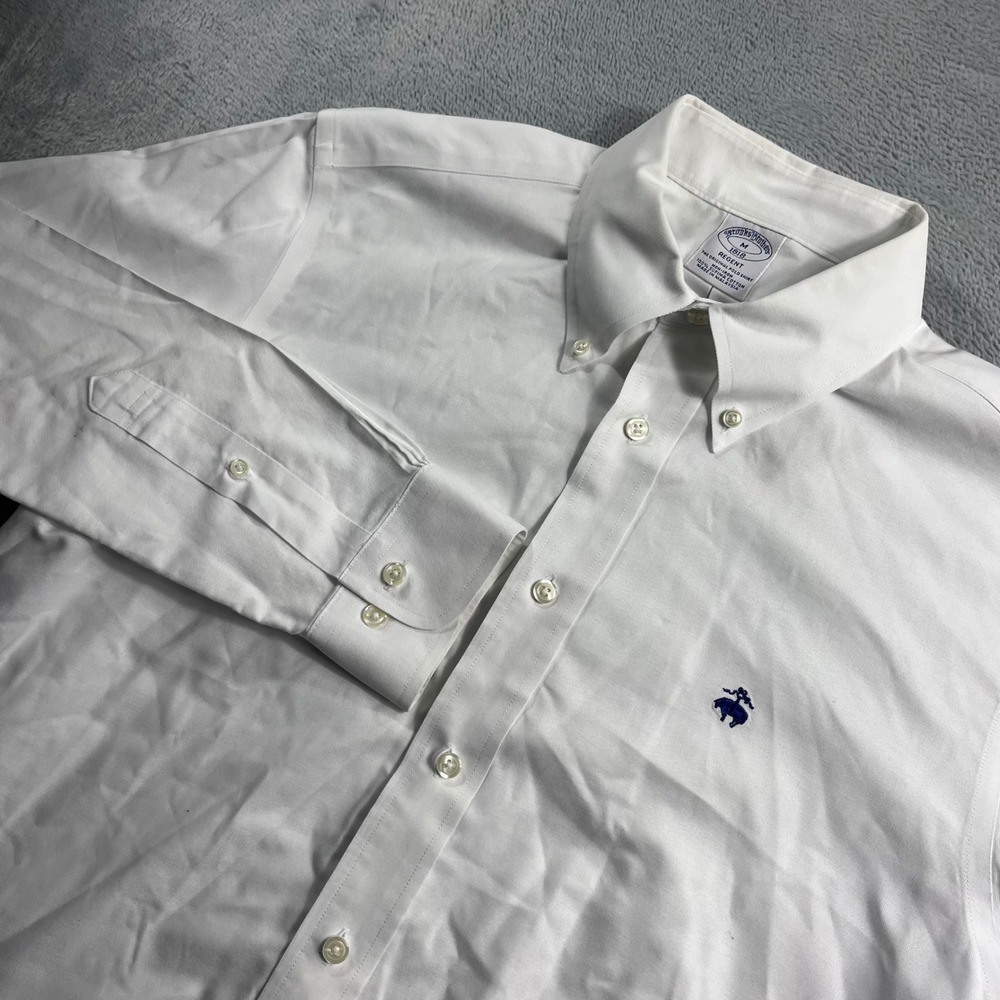 Brooks Brothers 1818 Regent Non-Iron Supima Cotton Shirt White Mens M 15.5 33